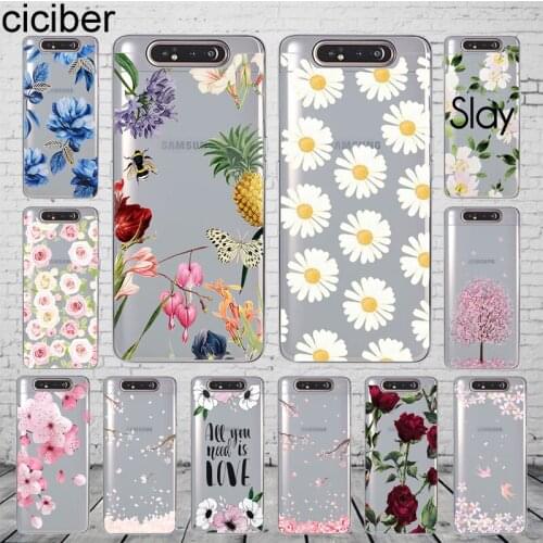 Ciciber Phone Case Cover for Samsung Galaxy A50 A70 A80 A60 A40 A30 A20 A10 A20e Soft Silicone TPU Fundas Flower Plum Blossom