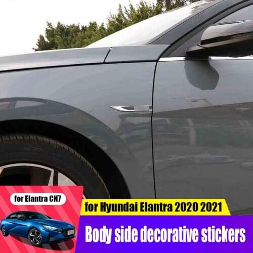 For Hyundai Elantra Avante CN7 20 21 body exterior leaf LOGO decoration high-gloss ABS stainless steel personalized stickers