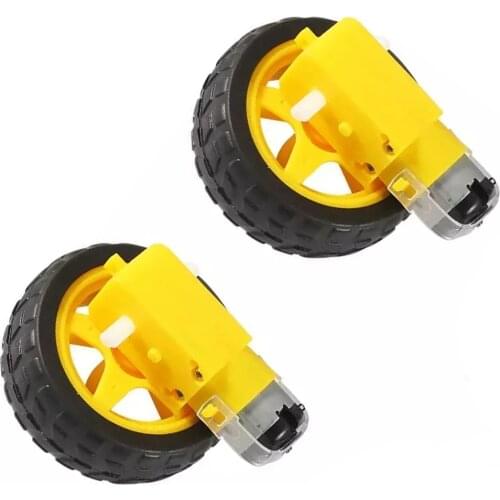 Electric Motor Gearbox Engine For arduino Car Tire Yellow Wheel with Plastic TT Motor 3-6V Dual Shaft Gear Motor TT Magnetic