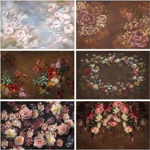 Retro Flower Wedding Birthday Backdrop Newborn Baby Shower Photography Backdrops Photo Studio Background Decorations Props