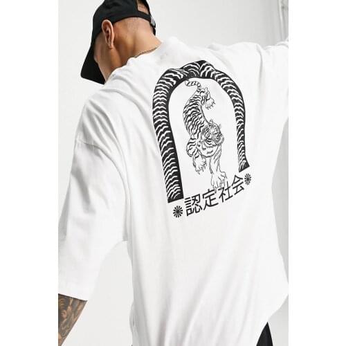 Tyson Bengal Tiger Printed Unisex Oversize Bike Collar Tshirt