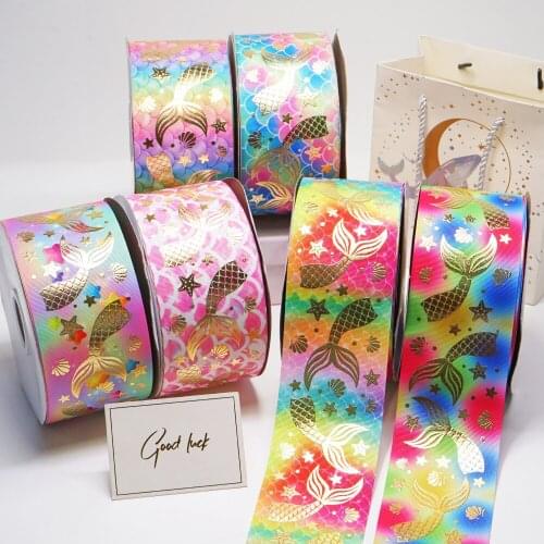3 Inch 75 mm Printed Holographic Foil Ribbon 50 Yard Craft Suppliers J1402449