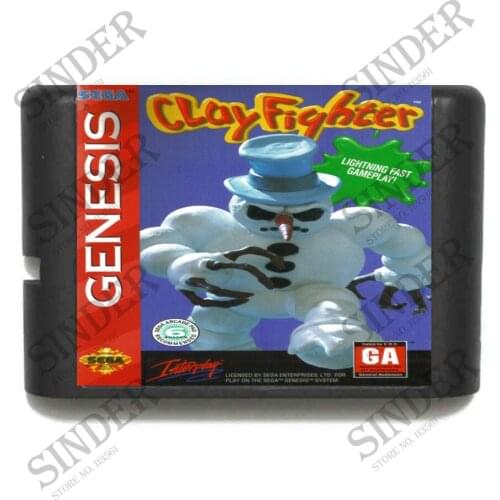 Clay Fighter 16 bit MD Game Card For Sega Mega Drive For Genesis