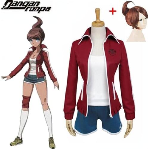 New Dangan ronpa danganronpa cosplay aoi asahina uniform wine red shorts for female girls anime halloween party cosplay costumes