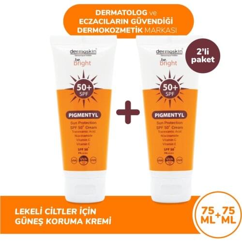 Dermoskin Be Bright Pigmentyl Sunscreen SPF 50+ Cream 75 ml - 2 packs New Formul care cosmetic beauty opportunity product