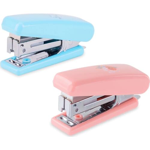 Cute Candy Color Small Fresh Mini Manual Paper Stapler, Metal Plastic Stapler Office School Student Stationery