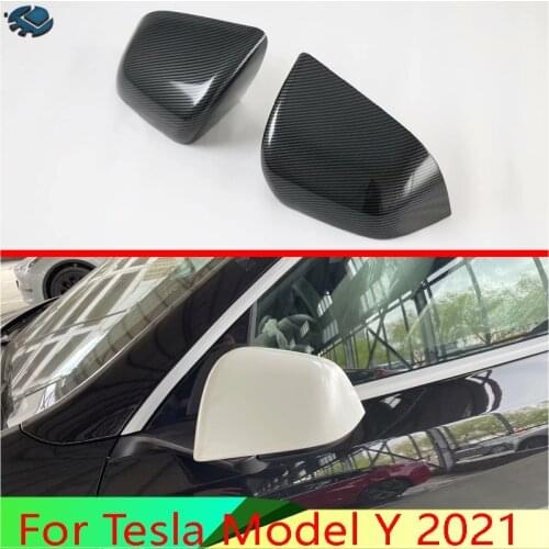 For Tesla Model Y 2021 Car Accessories ABS Chrome Door Side Mirror Cover Trim Rear View Cap Overlay Molding Garnish