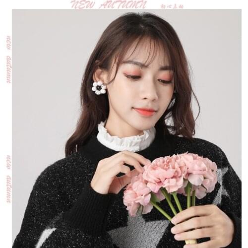 2019 New Ladies Tie Black False Fake Collar Shirt Women Tank Top Detachable Collars Sequined Womans Detachable Collars White