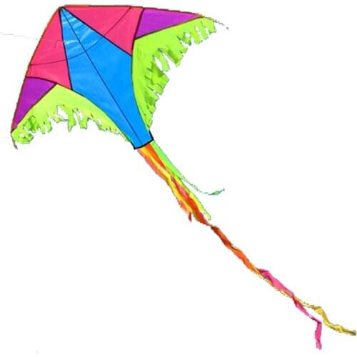 New High Quality Rainbow Long Tail Triangle Nylon Kite Easy Fly Handle Line Children Wholesale Gentle Breeze Fly Factory Outlet
