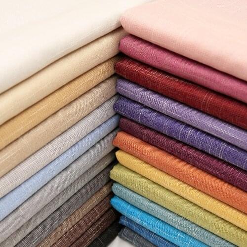 Upholstery Linen Fabric Material Plain Fabrics Meter Solid Fabric For Sofa Curtain