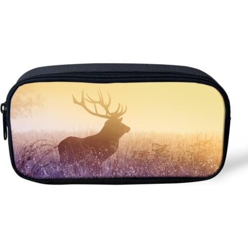 Kids Pencil Case Fantasy Deer Pattern Students Stationery Box Fashion Childrens School Pen Bag Girls Cute Beautician