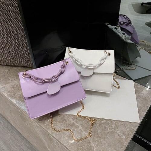 Women Casual Candy Color Shoulder Crossbody Bag PU Leather Totes Purse Small Female Delicate Chain Messenger Pouch