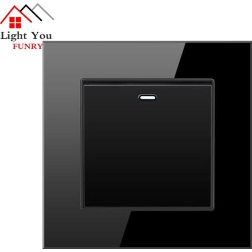 1 2 3 4 Gang 1 2 Way Switch Crystal Glass Panel Wall Charger LED Indicator UK EU Socket Switch Power Outlet Black Color