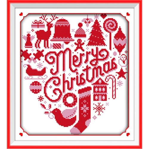 Merry Christmas cross stitch kit aida 14ct 11ct count printed canvas stitches embroidery DIY handmade needlework