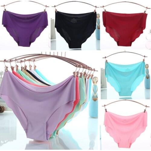 Sexy Women Soft Underpants Seamless Lingerie Briefs Hipster Underwear Soft Panties Black White Pink Briefs Seamless Briefs