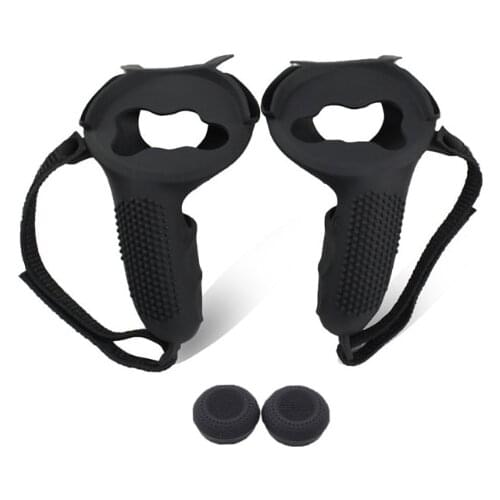 3in1 Touch Controller Silicone Grip Ring Cover+Adjustable Hand Strap +Thumb Caps for Oculus Quest 2 VR Protective