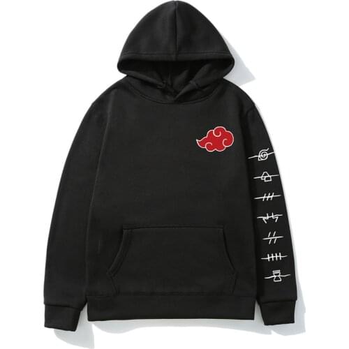Japan Anime Akatsuki Cloud Symbols Print Men Hoodies Sweatshirt Streetwear Hoodie Men Women Oversized Sweatshirt Pullover Hoody