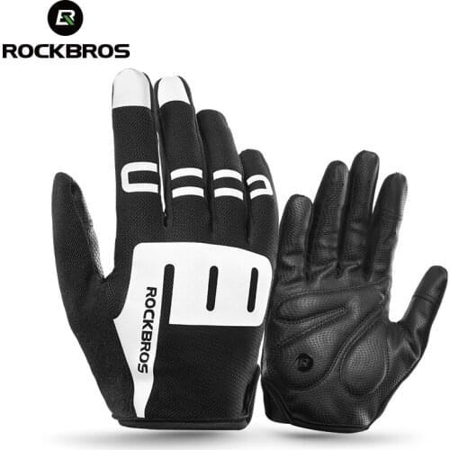 ROCKBROS Cycling Gloves Men Women Full Finger Bicycle Gloves Spring SBR shockproof Gloves Reflective Screen Touch Bike Gloves