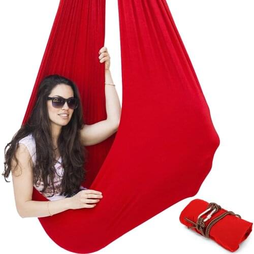 VEVOR Sensory Swing Chair Hanging Seat Adjustable Aerial Flying Yoga Hammock Sensory Hammock for Kids or Adults