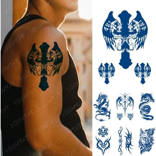 Juice Lasting Waterproof Temporary Tattoo Stickers Angel Devil Cross Dragon Totem Flash Tattoos Male Body Art Fake Tatto Female