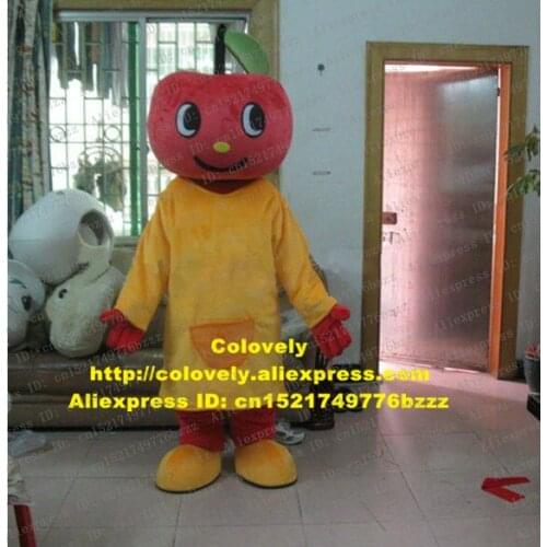 Delicious Red Yellow Tomato Pomodoro Love Apple Cherry La Cereza Mascot Costume With Red Globe Head Yellow Dress No.6508 FS