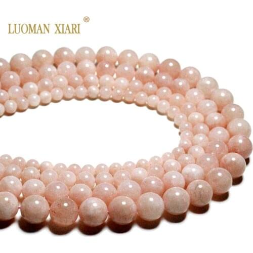 Top AAA 100% Natural Pink Beryls Round Natural Stone Beads For Jewelry Making DIY Bracelet Necklace 6/8/10/12mm Strand 15.5