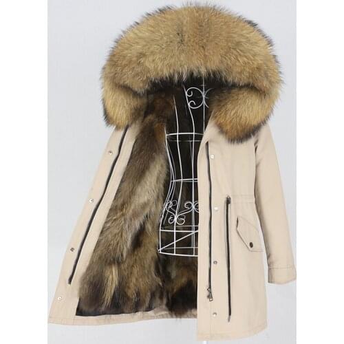 MENINA BONITA 2021 Waterproof Parka Winter Jacket Women Natural Raccoon Fur Hood Fox Fur Real Fur Coat Detachable Streetwear