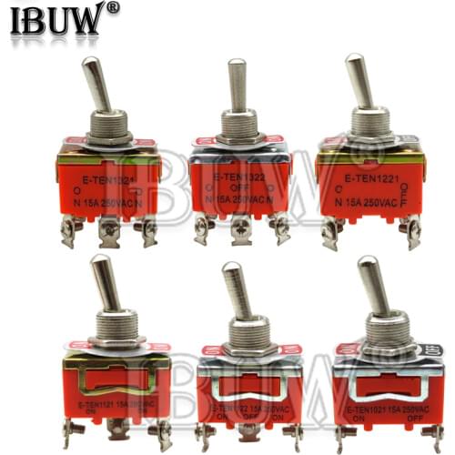1PCS E-TEN1322 E-TEN1321 E-TEN1221 E-TEN1122 E-TEN1121 E-TEN1021 15A/250V Switch Miniature Toggle Switches 1322 1321 1221