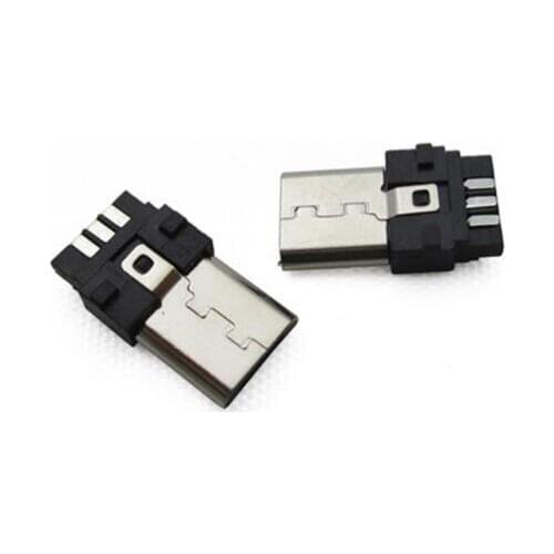 10pcs/lot Micro USB 5pin Male Plug Connector Welding Type for Tail Charging Mobile Phone