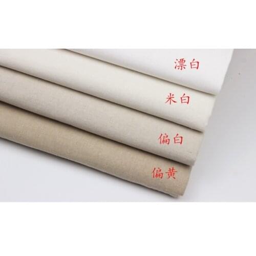 150cmx50cm Light Beige Cotton Linen Fabric For Patchwork Sewing Dolls Painting Textiles Curtain Cloth
