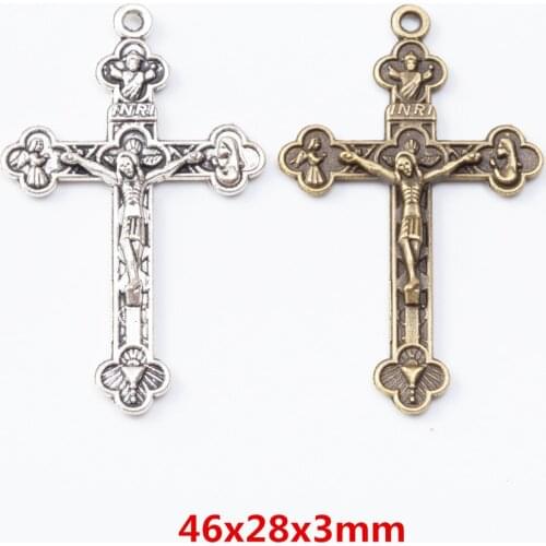 20 pieces of retro metal zinc alloy cross pendant for DIY handmade jewelry necklace making 7258