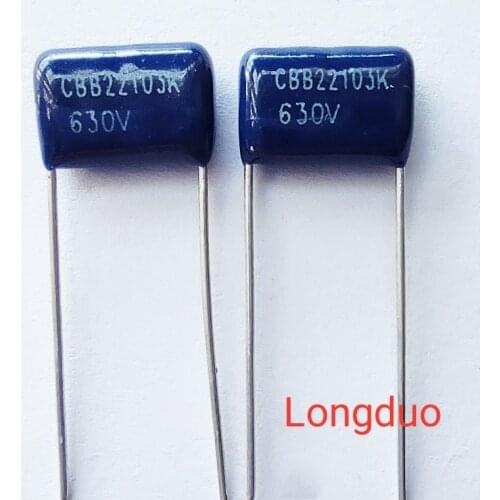 50pcs 103 0.01uf 10nf 630V Type CBB Metallized Polypropylene Film Capacitors