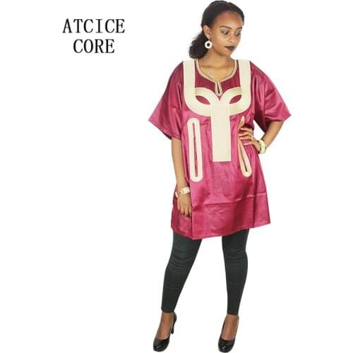 African clothes for women new fashion bazin riche embroidery dress short sleeves