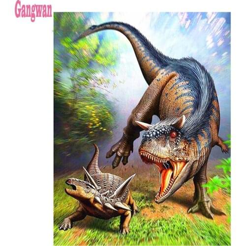 Full Square round resin diy diamond painting Forest Dinosaurs DIY Diamond Embroidery Mosaic diamond 3d Pictures,kids painting