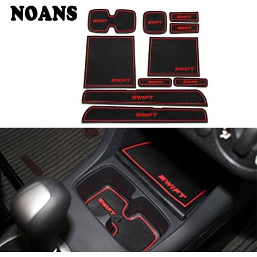 Car Cup Mat Door Gate Slot Pad Storage Box Mat Accessories For Suzuki Swift 2005 2006 2007 2008 2009 2010 2011 2012 2013 2014