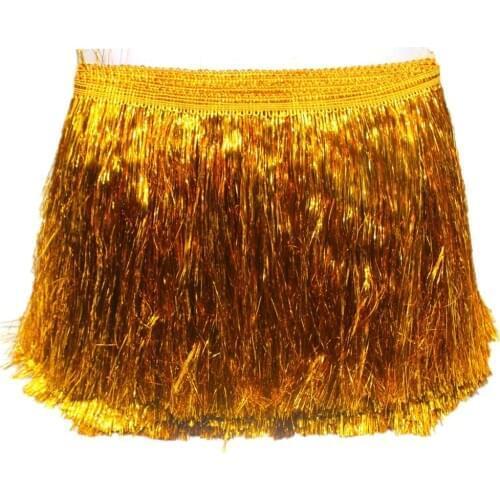 5 Yard Latin Fringe Tassel Shining Dazzling Lace For Samba Dance Dress Macrame Trimming Lace Polyester 20CM Long