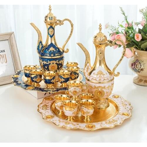 Wine Set Liquor Tray Gift Gift Box Luxury Court High-End European-Style Antique Generation Zinc Wine Jug Wine Glass