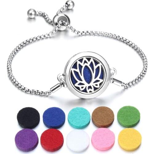 Aromatherapy Bracelet Diffuser Locket Tree of Life Adjustable Perfume Essential Oil Diffuser Bracelet Magnetic for Women