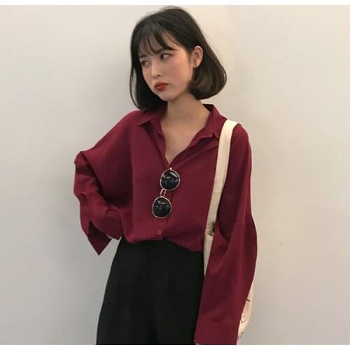 Cheap wholesale 2019 new autumn winter Hot selling womens fashion casual chiffon shirt BW60