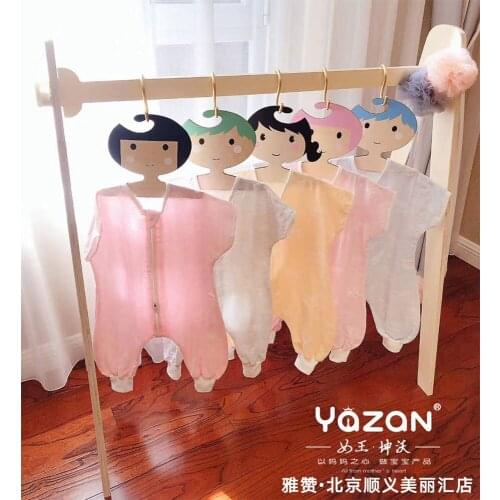 YAZAN childrens sleeping bag 120 shares summer 2 layers of all-cotton gauze breathable to keep warm and prevent cold Sleepsack