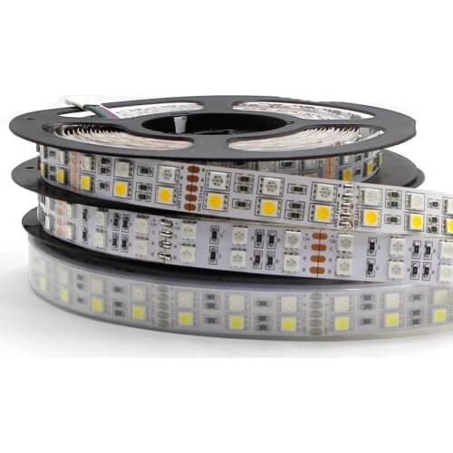 Double Row RGB LED Strip Waterproof 5050 120LEDs/m 5M DC12V 24V RGB RGBW RGBWW White Warm White LED Light Flexible Neon Tape