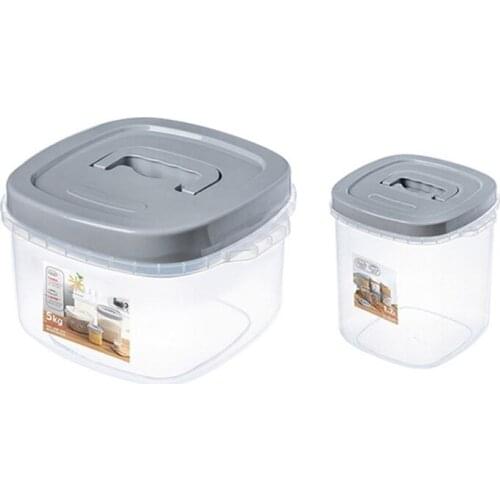 Sealed Flour Storage Tank 1.2L/5KG Food Storage Container Airtight Rice Container Bin with Measuring Cup Cereal Container