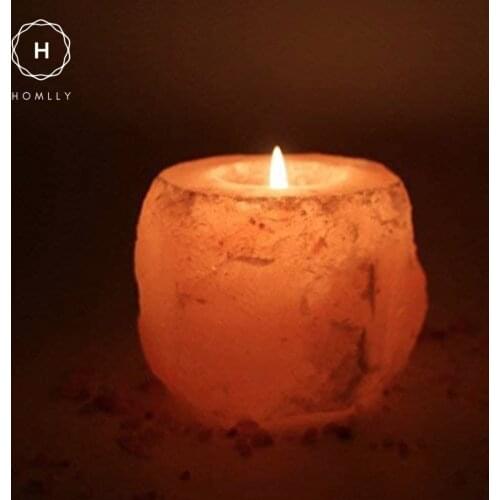 Homlly Natural Himalayan Salt Tea Light Candle Holder