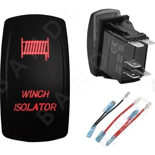 Jumper Wire Set，WINCH ISOLATOR Car Boat RV Rocker Switch ON-OFF SPST Waterproof Car Button Dual Blue LED Light Camper Accessory