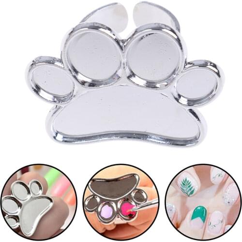 7.7cmx5cm Finger Ring Color Palette Stainless Steel Plate Make up Cream Foundation Mixing Palette Cosmetic Make up Tool
