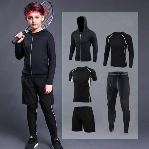 Compression Sportswear Kids Running Set Basketball Soccer Sports Suits Men Gym Fitness Trainning Tights Running Jogging Clothes