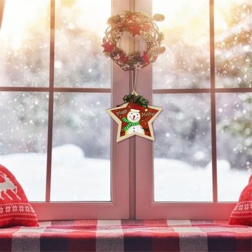 Newly Creative Wooden Elk Ornament Snowman Craft Christmas Home Desktop Decoration Xmas Ornaments