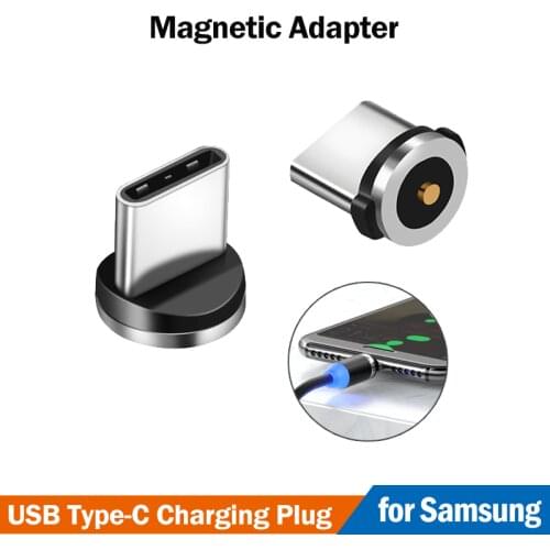 USB Type-C Round Magnetic Charging Plug for Samsung Galaxy S8 S9 S10 S10E S20 Plus Note 8 9 10 20 Ultra +5G USB C Adapter Cable