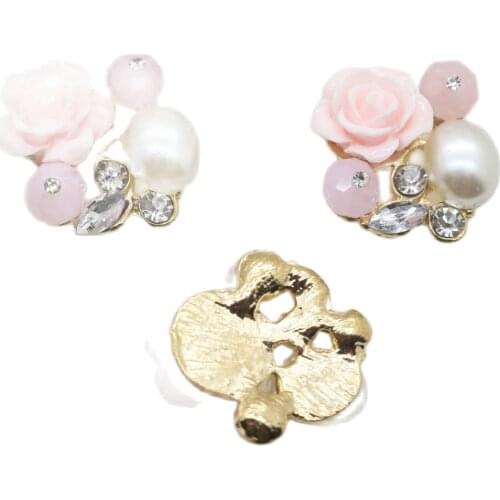 ZMASEY New 22mm Fashion 5Pcs/Lot Brooch Flatback Buttons Girl Like DIY decoration Hair Accessories Good match Bottom price