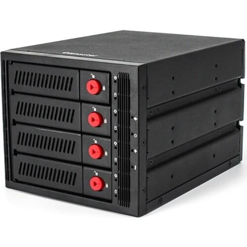 OImaster 4 Bays 2.5 Inch SATA HDD SSD Hard Drive Mobile Rack Backplane with Key Lock Locker Function Support Hot-Swap 6G